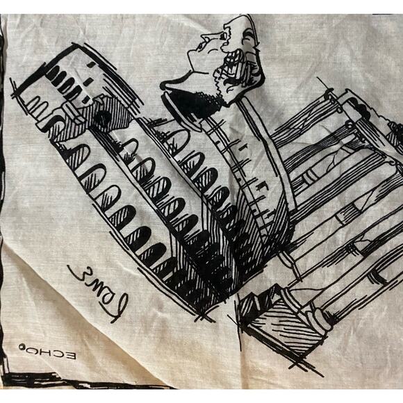 Echo Silk Handkerchief Scarf City Sketch Print New York Rome Tokyo Shanghai Vtg - Picture 6 of 7
